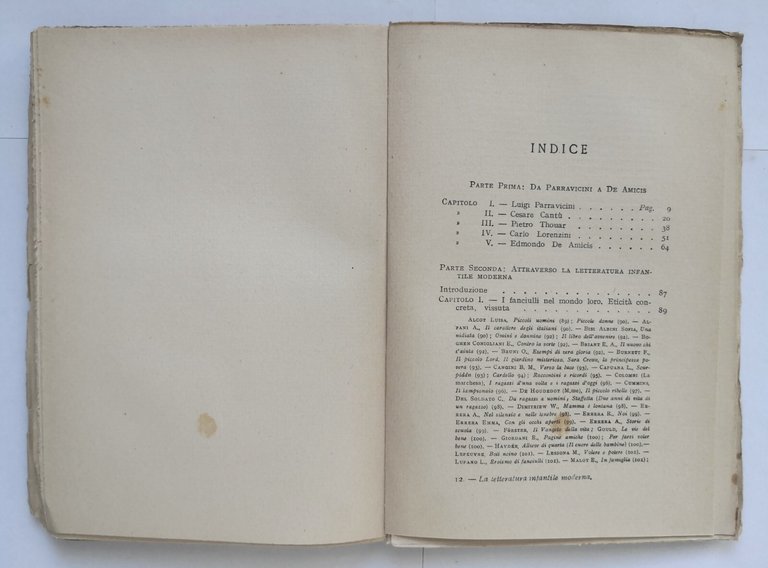 LA LETTERATURA INFANTILE MODERNA di Battistelli 1923 Vallecchi Libro Guida