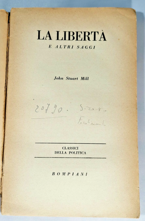LA LIBERTÀ E ALTRI SAGGI di John Stuart Mill 1946 … | Immagine Gallery 4