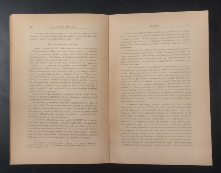 LA LIBERTÈ SYNDICALE Bureau International du Travail Volume 2 1927 …