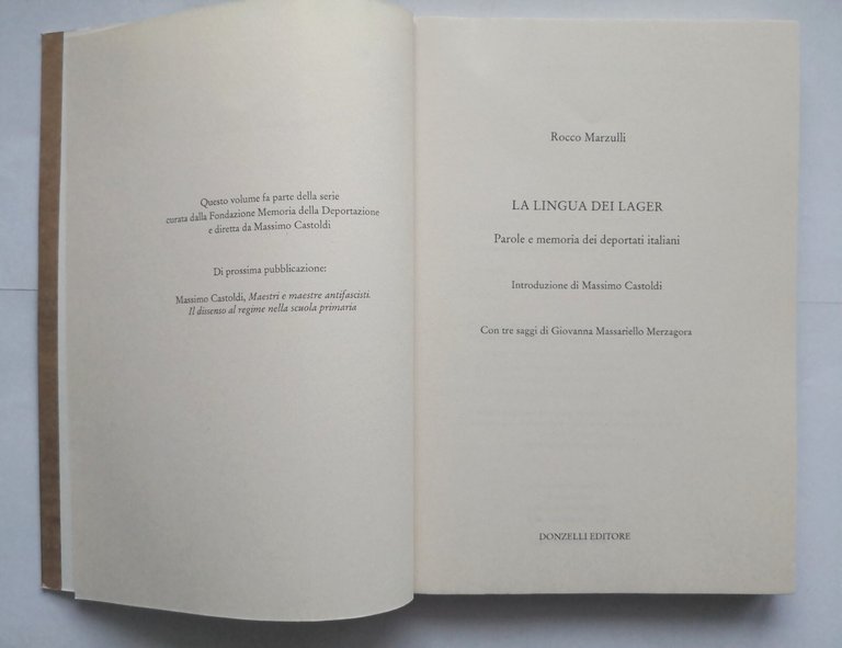 LA LINGUA DEI LAGER di Rocco Marzulli 2017 Donzelli Libro …