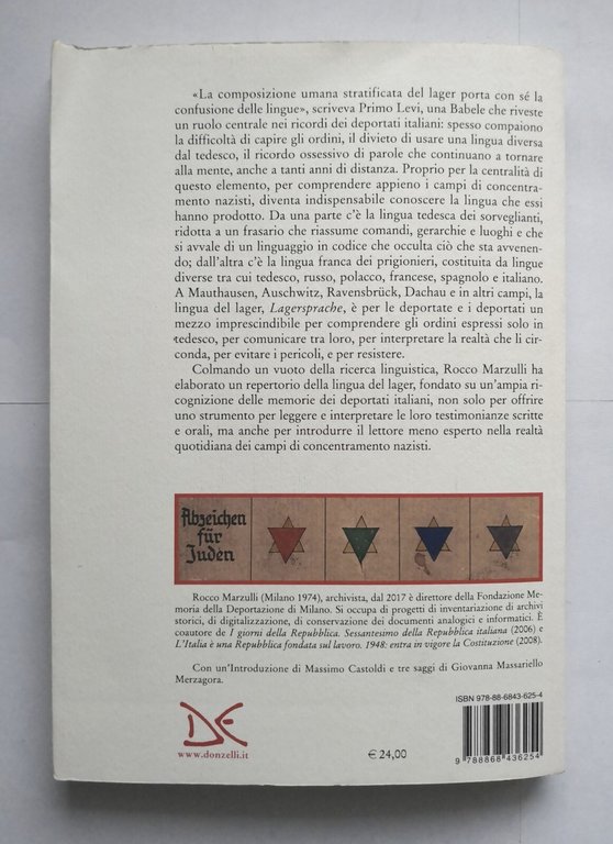 LA LINGUA DEI LAGER di Rocco Marzulli 2017 Donzelli Libro …