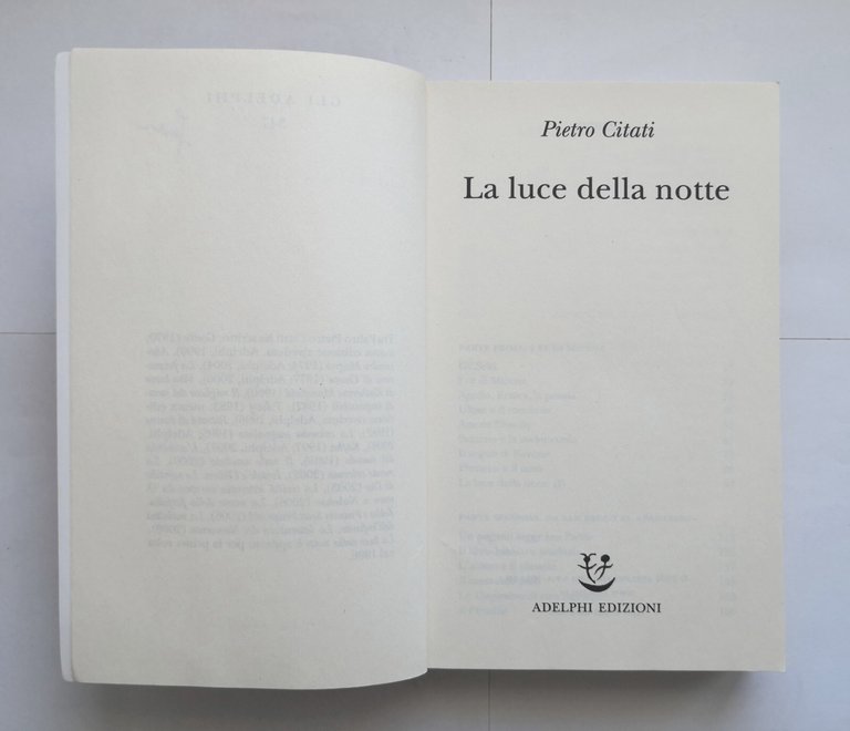LA LUCE DELLA NOTTE di Pietro Citati 2009 Adelphi libro …