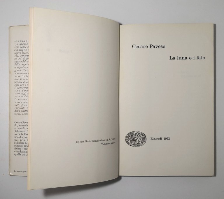 LA LUNA E I FALO di Cesare Pavese 1962 Einaudi …
