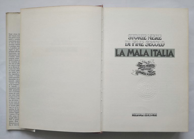 LA MALA ITALIA di Ernesto Ferrero 1973 Rizzoli Libro storie …