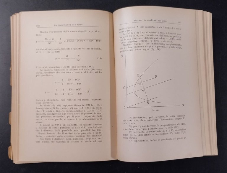 LA MATEMATICA CHE SERVE di Garnier 1945 Hoepli Libro algebra …