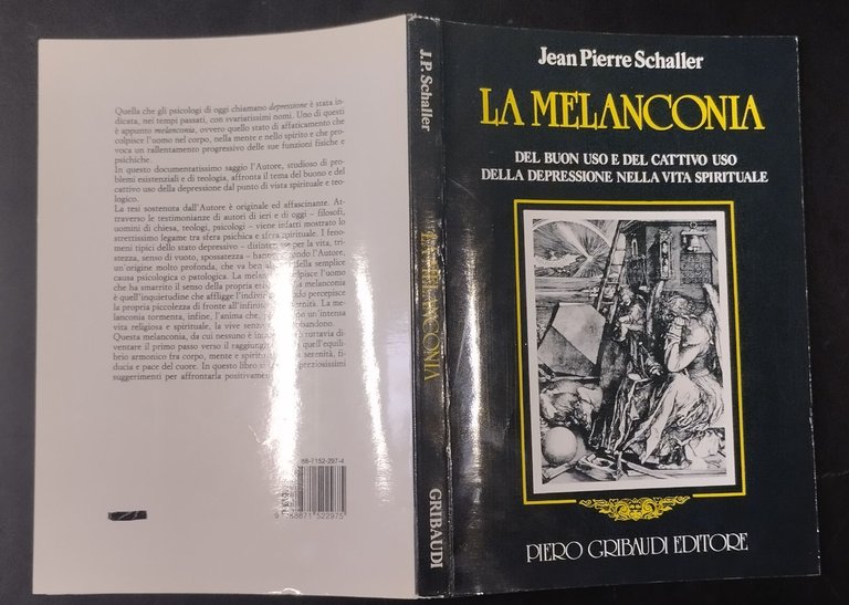 LA MELANCONIA di Jean Pierre Shaller 1991 Gribaudi Libro depressione …