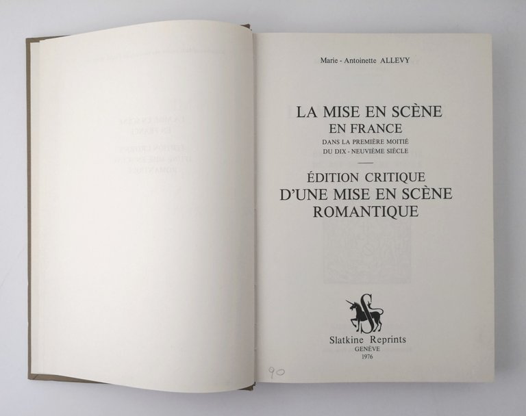 LA MISE EN SCENE FRANCE di Marie Antoinette Allevy 1976 …