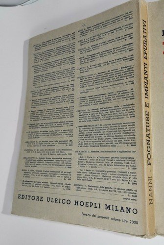 LA MODERNA TECNICA DELLE FOGNATURE E DEGLI IMPIANTI EPURATIVI di …