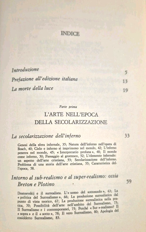 LA MORTE DELLA LUCE l'arte nell'epoca della secolarizzazione di Hans …