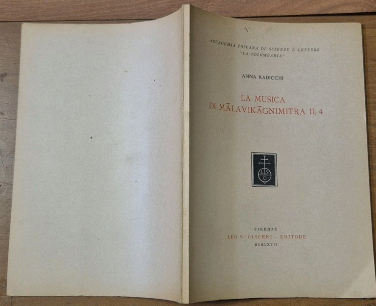 LA MUSICA DI MALAVIKAGNIMITRA II 4 di Anna Radicchi 1967 …