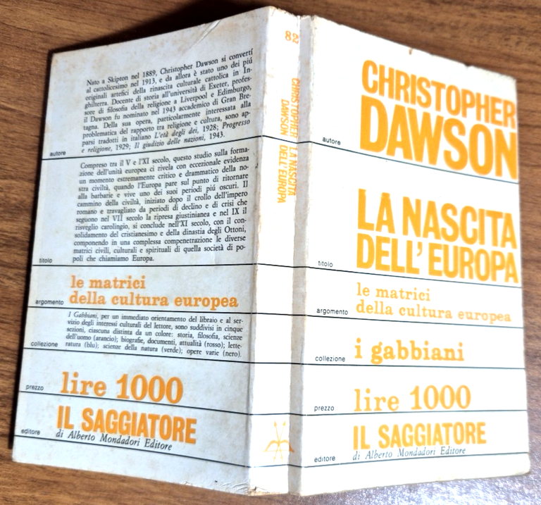LA NASCITA DELL'EUROPA di Christopher Dawson 1959 Il Saggiatore Cesare …