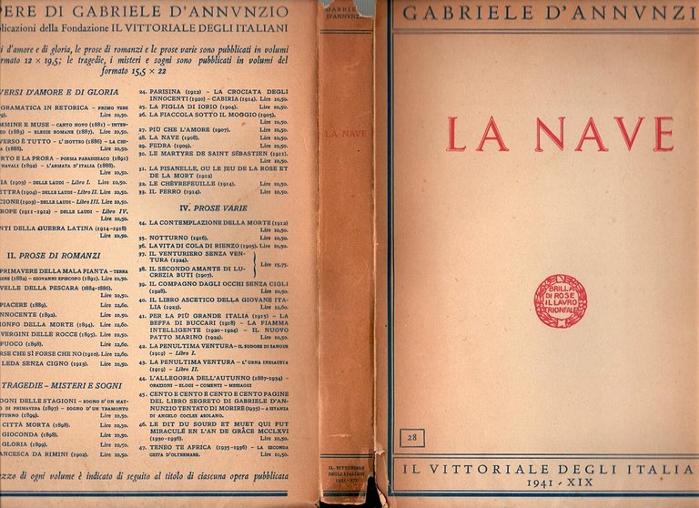 LA NAVE di Gabriele D'Annunzio 1941 Il Vittoriale degli Italiani …