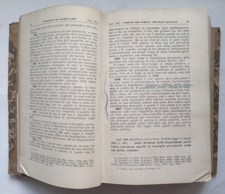 LA NUOVA LEGGE AMMINISTRAZIONE COMUNALE E PROVINCIALE volume 4 Saredo …