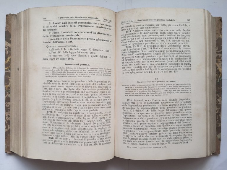 LA NUOVA LEGGE AMMINISTRAZIONE COMUNALE E PROVINCIALE volume 4 Saredo …