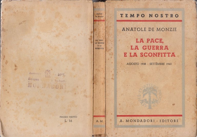 LA PACE GUERRA E SCONFITTA agosto 1938 settembre 1940 di …