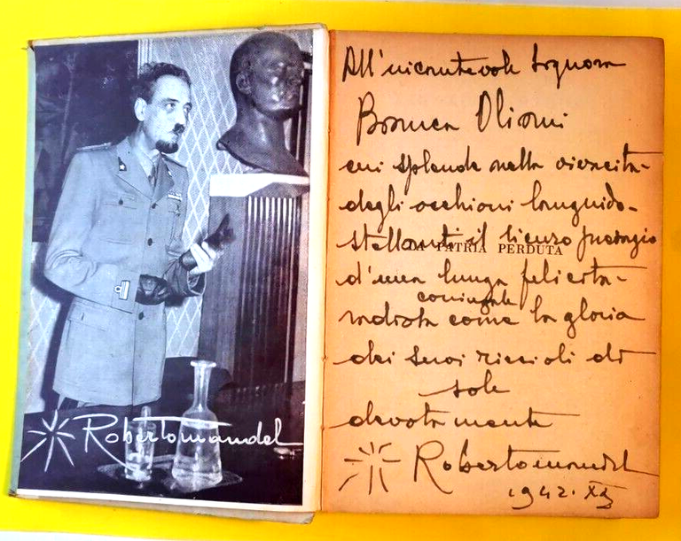 LA PATRIA PERDUTA di Roberto Mandel 1942 libro dedica autografa …