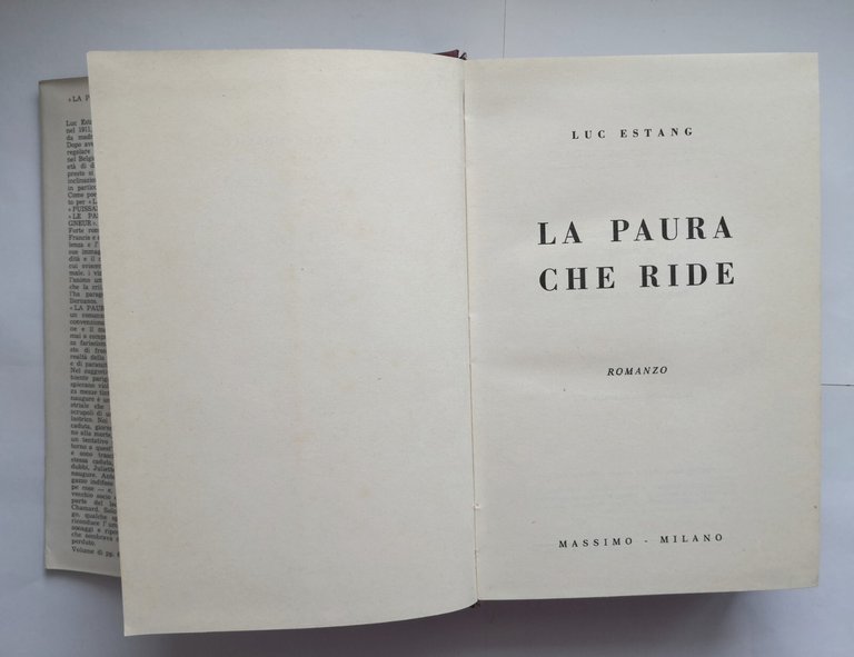 LA PAURA CHE RIDE di Luc Estang 1958 Massimo libro …