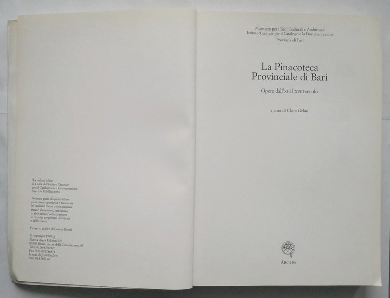 LA PINACOTECA PROVINCIALE DI BARI a cura di Clara Gelao …