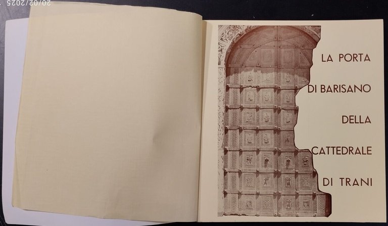 LA PORTA DI BARISANO DELLA CATTEDRALE TRANI 1973 Leoncavallo Libro …