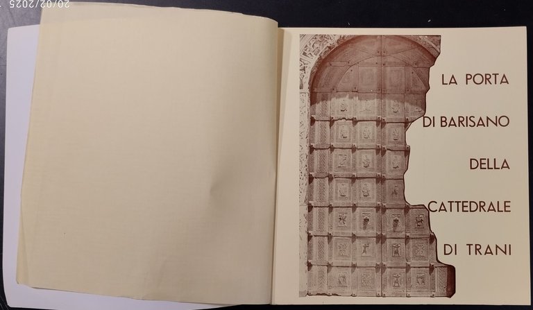LA PORTA DI BARISANO DELLA CATTEDRALE TRANI 1973 Leoncavallo Libro …