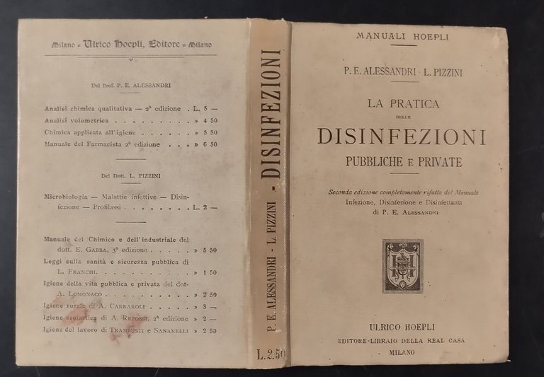 LA PRATICA DELLE DISINFEZIONI PUBBLICHE E PRIVATE di Pizzini 1902 …