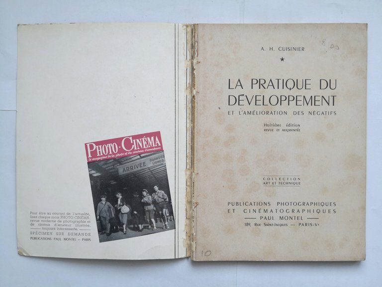 LA PRATIQUE DU DEVELOPPEMENT di Cuisinier amelioration des negatifs Montel …
