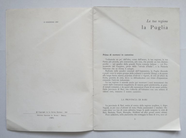 LA PUGLIA di Italo Zaina 1964 La Scuola editrice Libro …