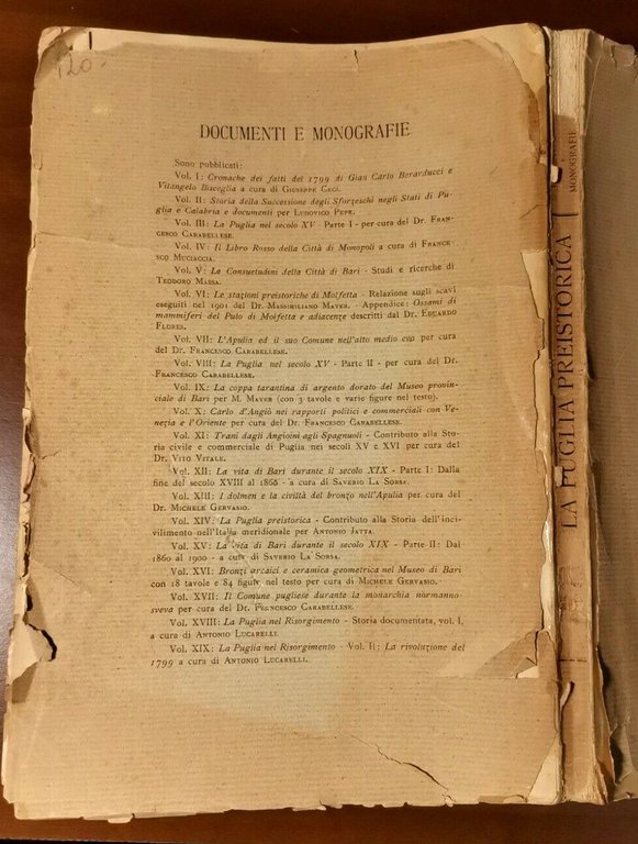 LA PUGLIA PREISTORICA di Quintino Quagliati 1936 Trani libro storia …