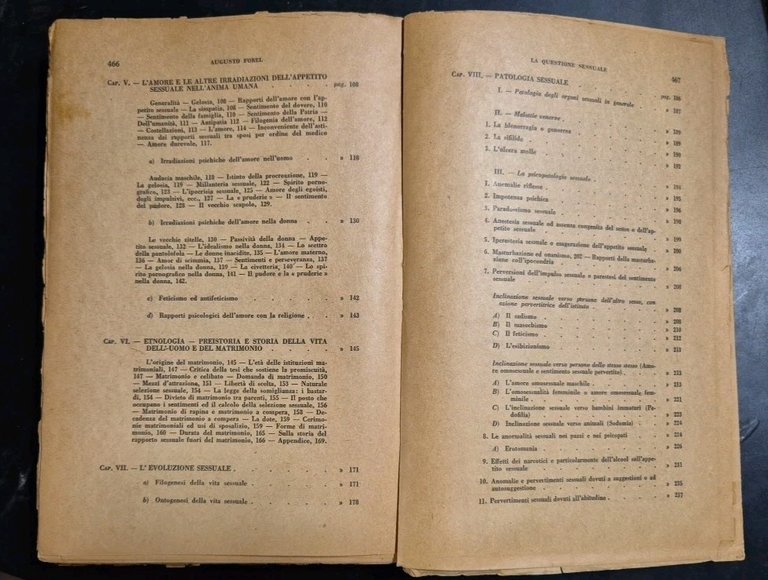 LA QUESTIONE SESSUALE di Augusto Forel 1945 Fratelli Bocca Libro …