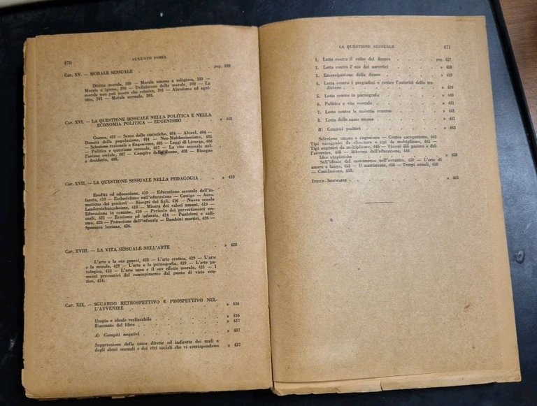 LA QUESTIONE SESSUALE di Augusto Forel 1945 Fratelli Bocca Libro …