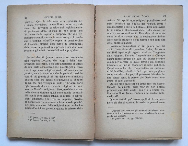 LA RELIGIONE D'OGGI di Giorgio Sorel Libro Editore Carabba filosofia