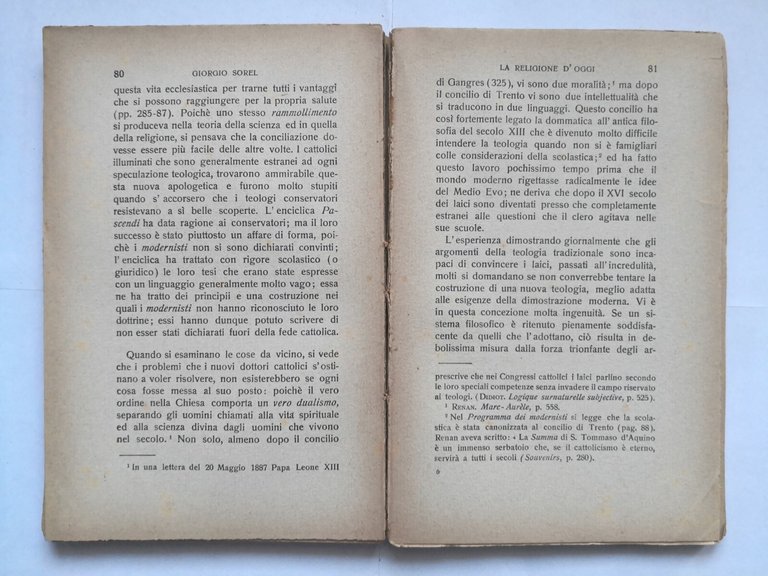 LA RELIGIONE D'OGGI di Giorgio Sorel Libro Editore Carabba filosofia