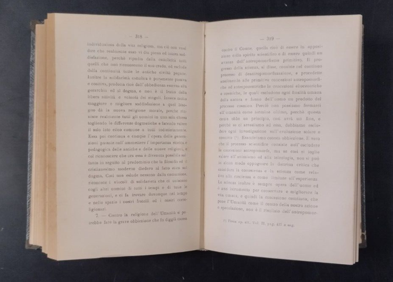 LA RELIGIONE MORALE DELL'UMANITÀ di Giovanni Cesca 1902 Zanichelli Libro
