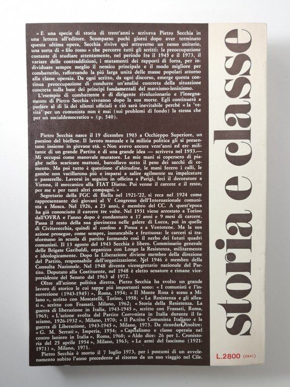 LA RESISTENZA ACCUSA 1945 1973 di Pietro Secchia 1973 Mazzotta …