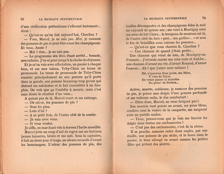 LA RETRAITE SENTIMENTALE di Colette 1947 Mercure de France Libro