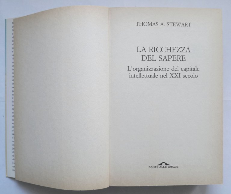 LA RICCHEZZA DEL SAPERE di Thomas Stewart 2002 Ponte alle …