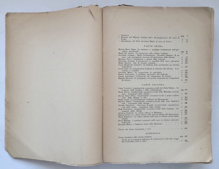 LA RIFORMA FONDIARIA 1951 Federazione Nazionale Dottori in Scienze Agrarie …