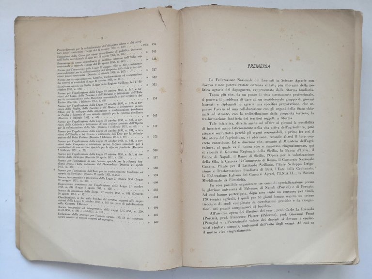 LA RIFORMA FONDIARIA 1951 Federazione Nazionale Dottori in Scienze Agrarie …