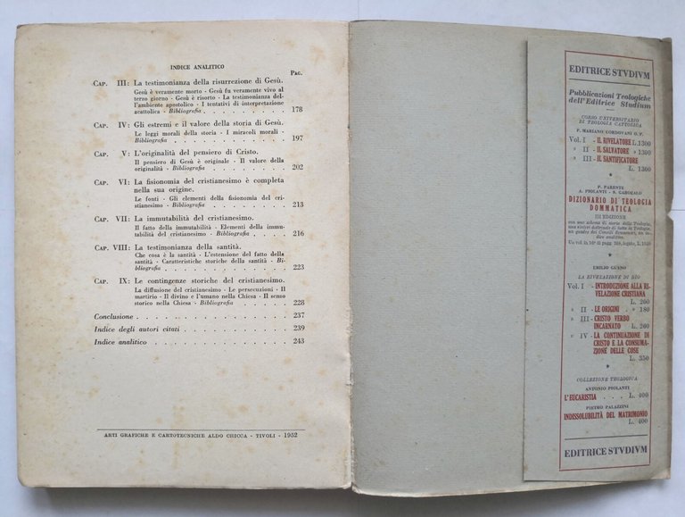 LA RIVELAZIONE di Giuseppe Siri 1952 Editrice Studium Libro teologia …