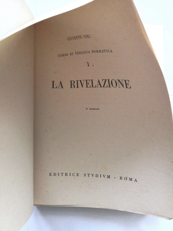 LA RIVELAZIONE di Giuseppe Siri 1952 Editrice Studium Libro teologia …