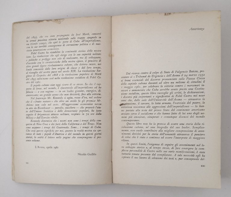 LA RIVOLUZIONE CUBANA di Fidel Castro 1961 Editori Riuniti Libro …