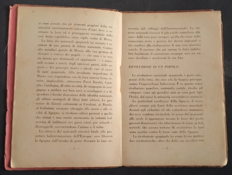 LA RIVOLUZIONE SPAGNOLA di Adelmo Cicogna 1937 Saggi e Commenti …