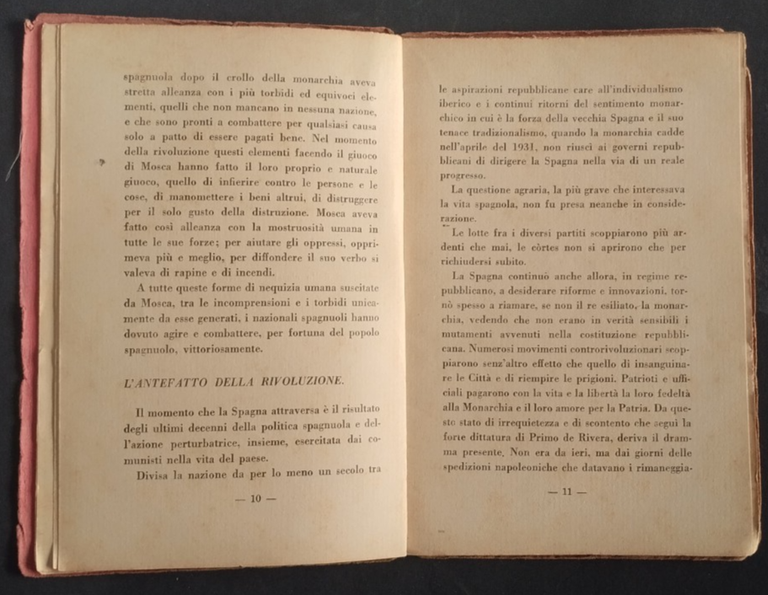 LA RIVOLUZIONE SPAGNOLA di Adelmo Cicogna 1937 Saggi e Commenti …