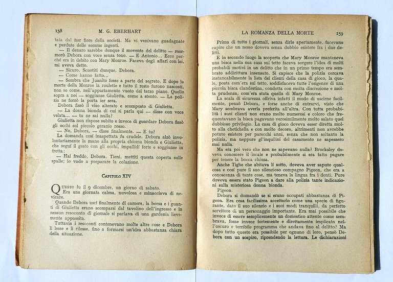 LA ROMANZA DELLA MORTE di M G Eberart 1937 Mondadori …