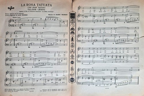 LA ROSA TATUATA spartito della canzone del film Burt Lancaster …