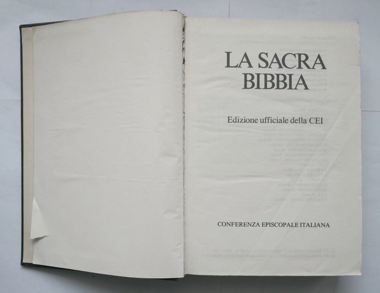 LA SACRA BIBBIA 1980 Conferenza Episcopale Italiana libro edizione ufficiale …