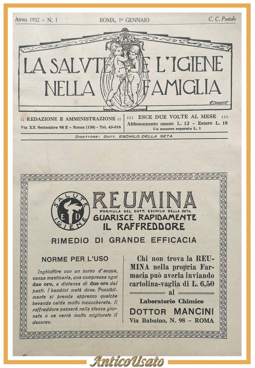 LA SALUTE E L'IGIENE NELLA FAMIGLIA 1932 annata completa 24 …