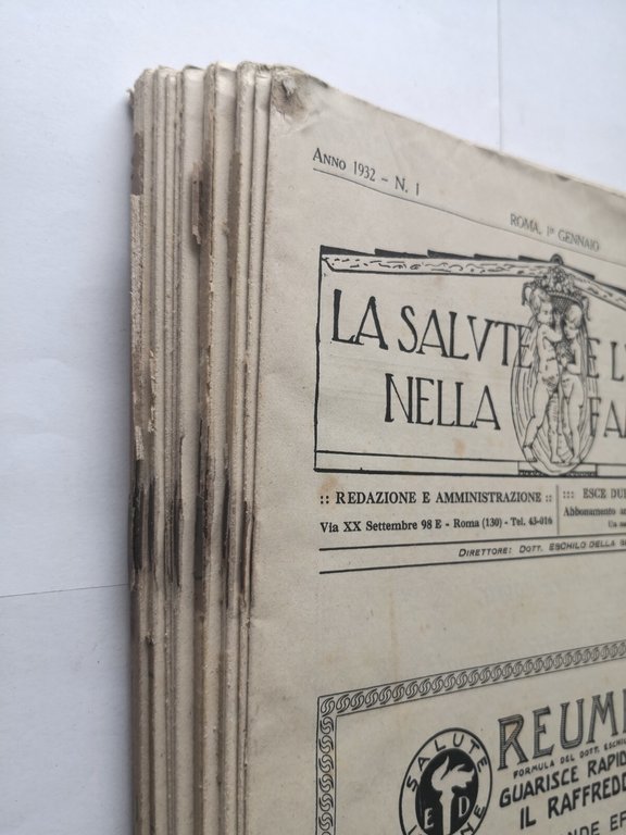 LA SALUTE E L'IGIENE NELLA FAMIGLIA 1932 annata completa 24 …