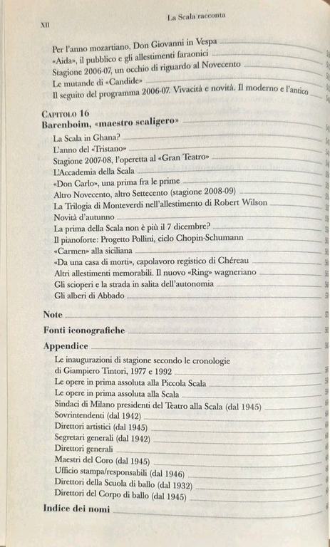 LA SCALA RACCONTA di Giuseppe Barigazzi edizione ampliata 2010 Hoepli …