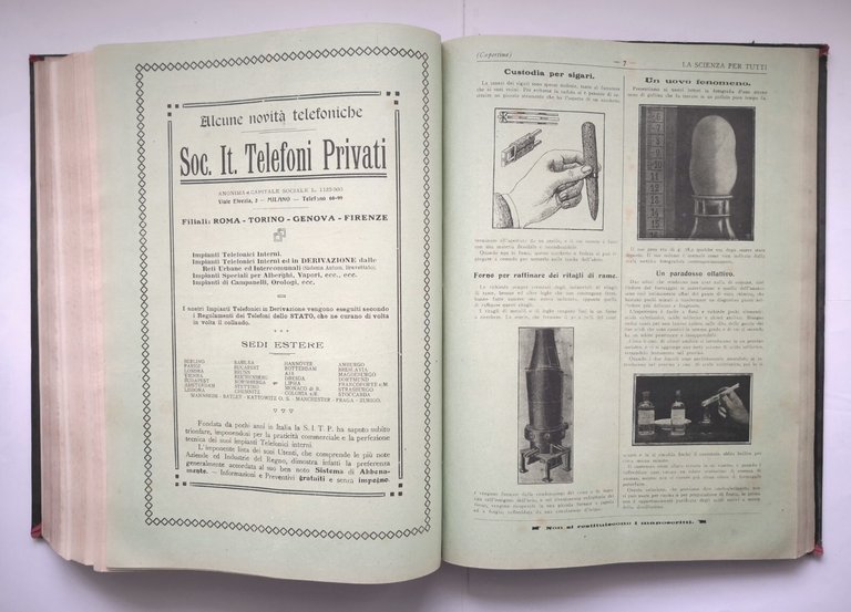 LA SCIENZA PER TUTTI annata completa 1911 volume 3 Sonzogno …